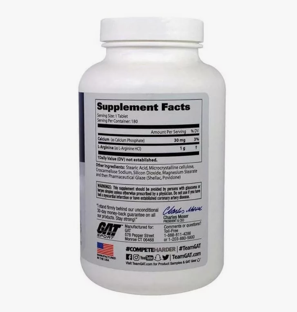 L-Arginina Gat - 180 Tabs