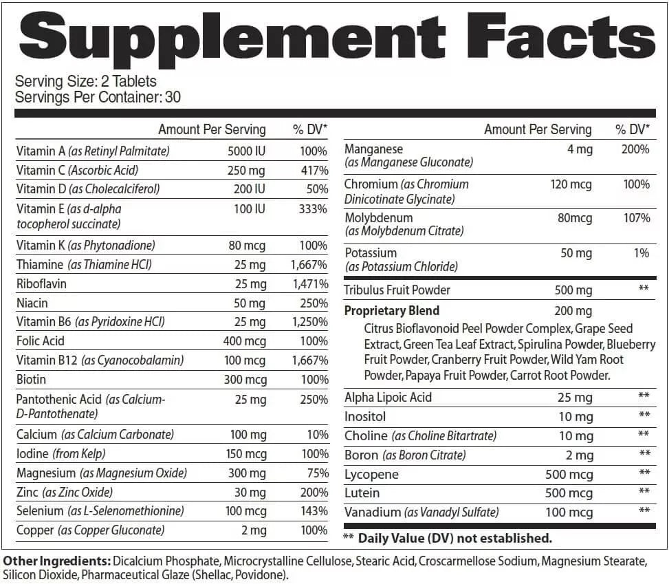 Mens Multi+Test - 60 Tabs